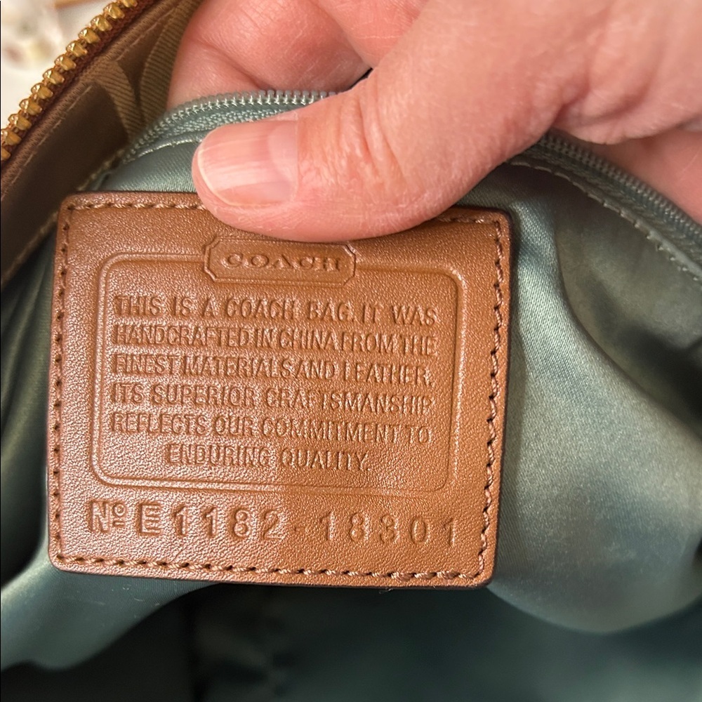 Coach Beige and Brown Shoulder Bag - Picture 11 of 13